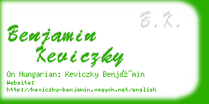 benjamin keviczky business card